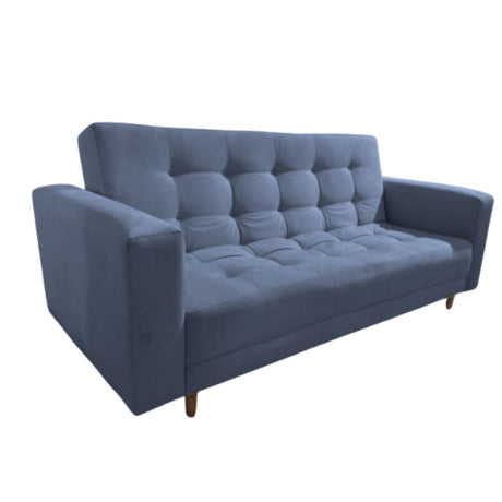 Sofá Cama Munich Gris 200x30cm de Tres Puestos Reclinable Con Tapizado Acolchado y Antifluido - SOFAS Y POLTRONAS | Bylmo