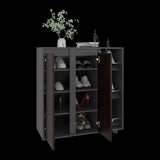Zapatero Houck Plomo Y Nogal 86.5x91.5cm Vertical de Tres Niveles para Once Zapatos - ZAPATEROS | Bylmo
