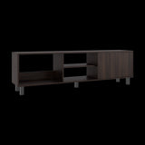 Rack de TV Tunez Nogal 160x47.5cm Para TV Hasta 70" Pulgadas con Cuatro Compartimientos y Ranuras para Cable - MUEBLES DE TV | Bylmo