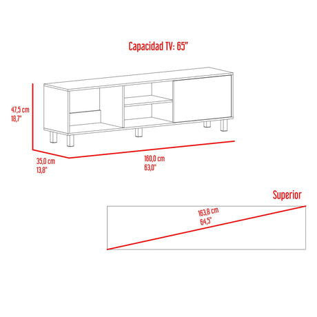 Rack de TV Tunez Nogal 160x47.5cm