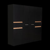 Closet Berino Wengue Y Fresno Europeo 200x200cm con Dos Cajones y con Seis Puertas - CLOSETS | Bylmo