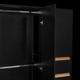 Closet Berino Wengue Y Fresno Europeo 200x200cm con Dos Cajones y con Seis Puertas - CLOSETS | Bylmo