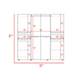 Closet Berino Wengue Y Fresno Europeo 200x200cm con Dos Cajones y con Seis Puertas - CLOSETS | Bylmo