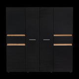 Closet Berino Wengue Y Fresno Europeo 200x200cm con Dos Cajones y con Seis Puertas - CLOSETS | Bylmo