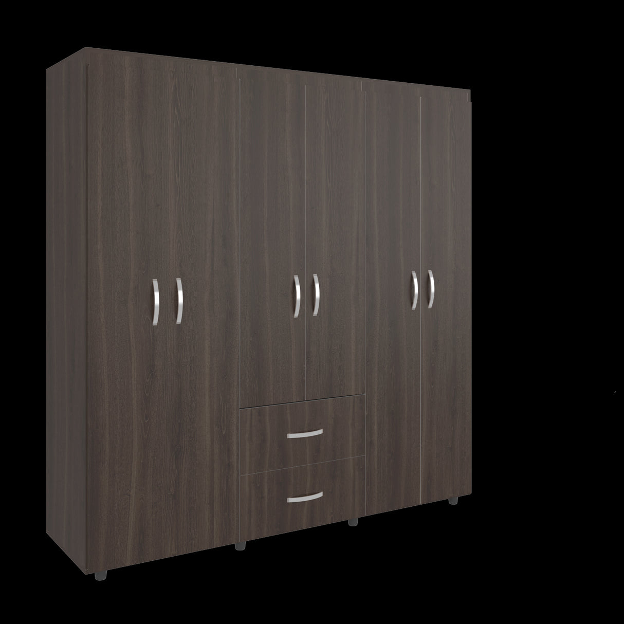 Closet Bariloche Milan Y Blanco 170.3x180cm con Dos Cajones y con Seis Puertas - CLOSETS | Bylmo