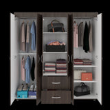 Closet Bariloche Milan Y Blanco 170.3x180cm con Dos Cajones y con Seis Puertas - CLOSETS | Bylmo