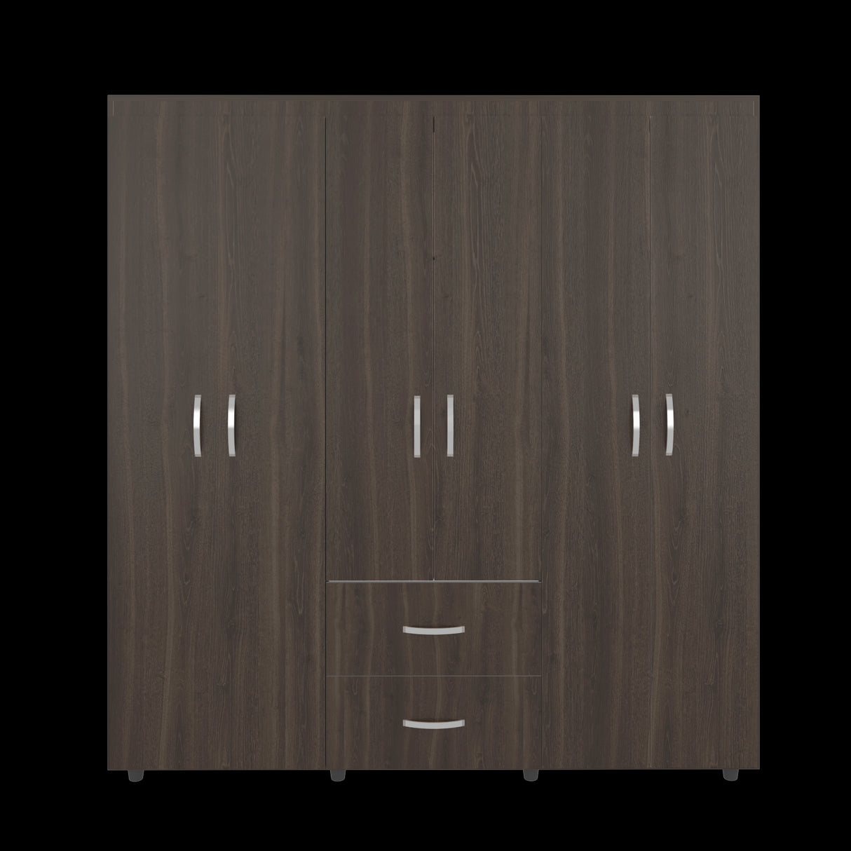 Closet Bariloche Milan Y Blanco 170.3x180cm con Dos Cajones y con Seis Puertas - CLOSETS | Bylmo
