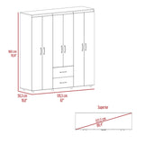 Closet Bariloche Milan Y Blanco 170.3x180cm con Dos Cajones y con Seis Puertas - CLOSETS | Bylmo