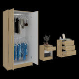 Combo Closet Francis Fresno Europeo Y Blanco 79.4x170.2cm con Cuatro Cajones y con Dos Puertas - CLOSETS | Bylmo