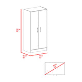 Combo Closet Francis Fresno Europeo Y Blanco 79.4x170.2cm con Cuatro Cajones y con Dos Puertas - CLOSETS | Bylmo