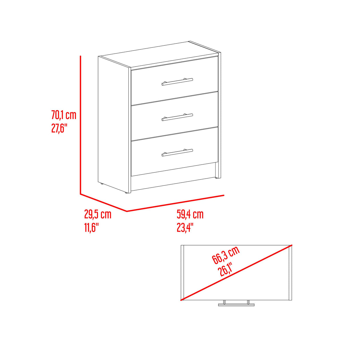 Combo Closet Francis Fresno Europeo Y Blanco 79.4x170.2cm con Cuatro Cajones y con Dos Puertas - CLOSETS | Bylmo