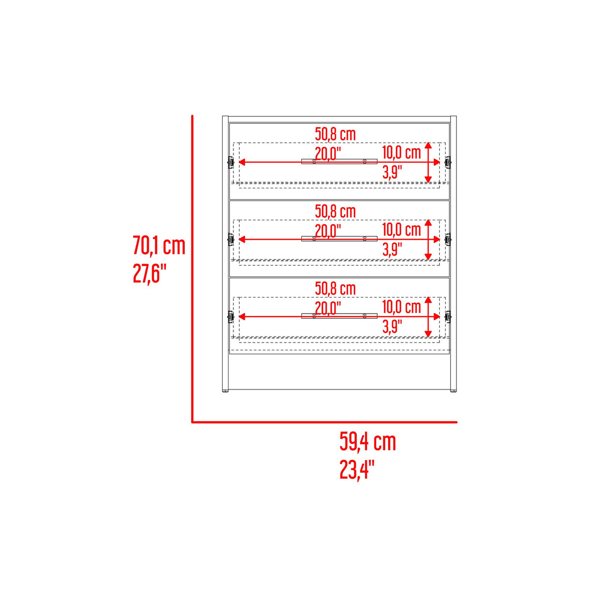 Combo Closet Francis Fresno Europeo Y Blanco 79.4x170.2cm con Cuatro Cajones y con Dos Puertas - CLOSETS | Bylmo