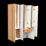 Combo Closet y Cómoda Mayer Fresno Europeo Y Blanco 141.1x164.2cm con Cuatro Cajones y con Cuatro Puertas - CLOSETS | Bylmo