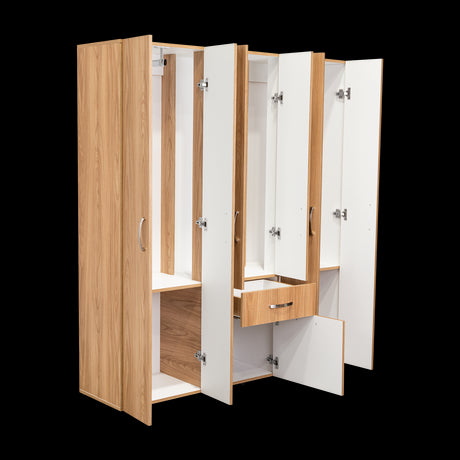 Combo Closet y Cómoda Mayer Fresno Europeo Y Blanco 141.1x164.2cm con Cuatro Cajones y con Cuatro Puertas - CLOSETS | Bylmo