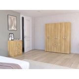 Combo Closet y Cómoda Mayer Fresno Europeo Y Blanco 141.1x164.2cm con Cuatro Cajones y con Cuatro Puertas - CLOSETS | Bylmo