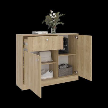 Cómoda Praga Fresno 100x80cm de Dos Hileras con Un Cajón - CAJONERAS Y COMODAS | Bylmo