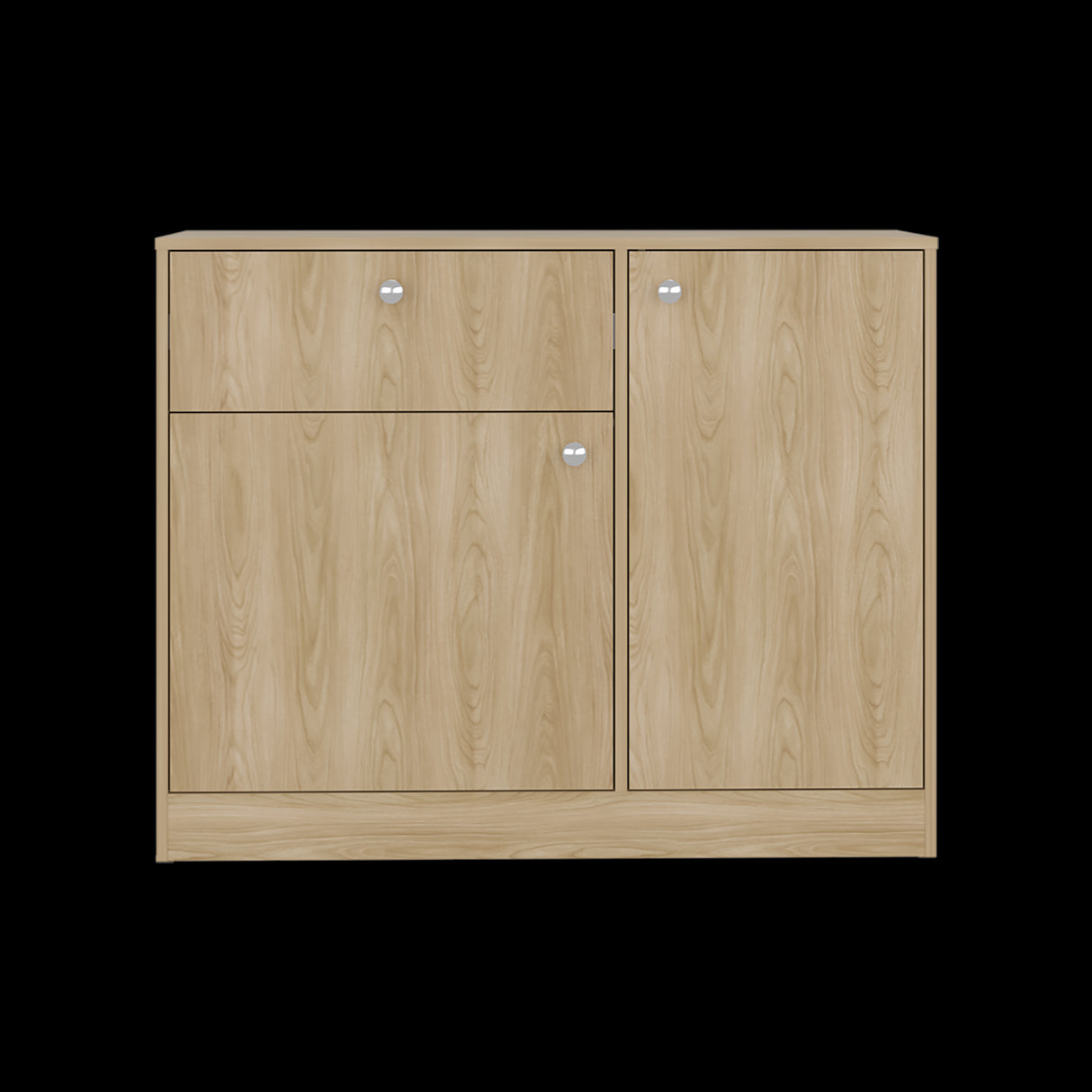 Cómoda Praga Fresno 100x80cm de Dos Hileras con Un Cajón - CAJONERAS Y COMODAS | Bylmo
