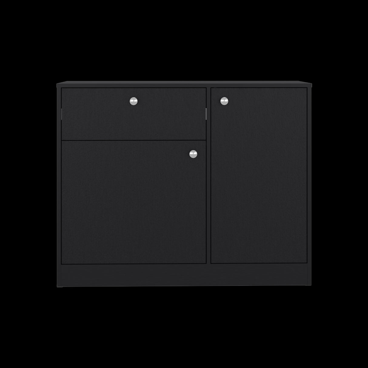 Cómoda Praga Wengue 100x80cm de Dos Hileras con Un Cajón - CAJONERAS Y COMODAS | Bylmo