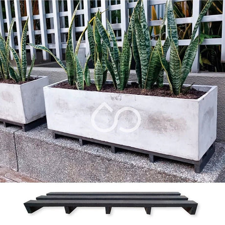 Base para Materas Exterior Tulipán Negro 21x5cm Rectangular Apto Para Intemperie - BASES PARA MATERAS DE EXTERIOR | Bylmo
