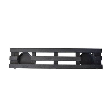 Base para Materas Exterior Tulipán Negro 27x10cm Rectangular con Rodachines Apto Para Intemperie - BASES PARA MATERAS DE EXTERIOR | Bylmo