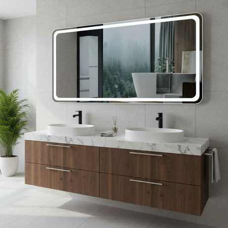Espejo de Pared Napoles Natural 60x120cm Rectangular Sin Marco y con Iluminación - ESPEJOS DE PARED | Bylmo