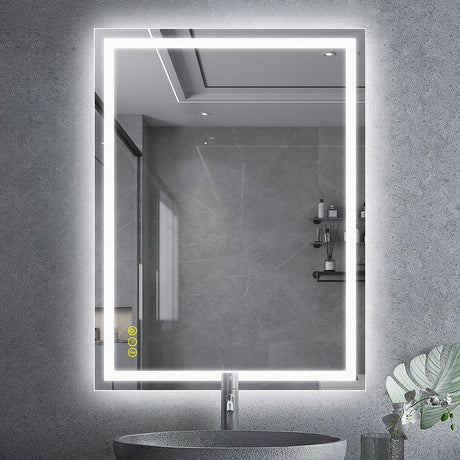 Espejo de Pared Napoles Natural 60x80cm Rectangular Sin Marco y con Iluminación - ESPEJOS DE PARED | Bylmo