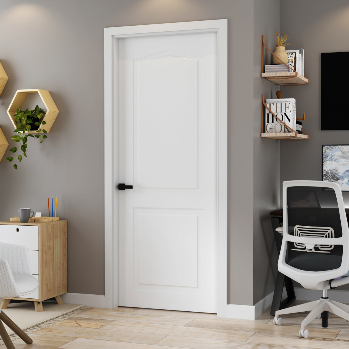 Puerta Prestige Blanco Almendra 70x200cm Prepintado sin Marco y sin Chapa - PUERTAS | Bylmo