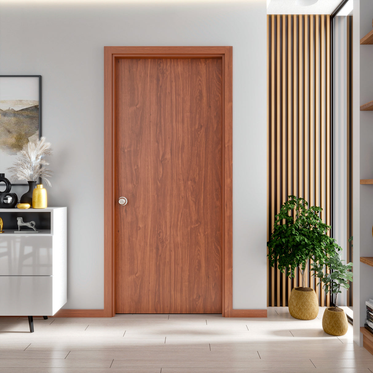 Puerta Cedro 60x200cm Foil sin Marco y sin Chapa - PUERTAS | Bylmo