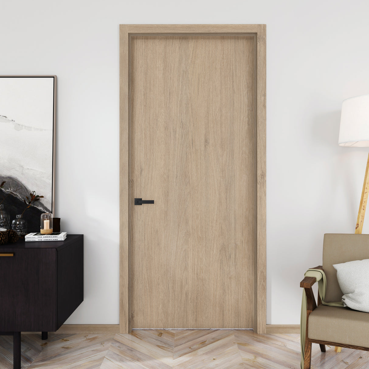 Puerta Rovere 90x225cm Melaminado sin Marco y sin Chapa - PUERTAS | Bylmo