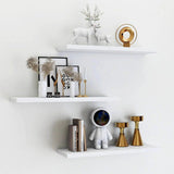 Set de 3 Repisas Blanco 14x50cm Rectangulares Flotantes - REPISAS | Bylmo