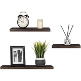 Set de 3 Repisas Wengue 14x50cm Minimalistas Rectangulares y Flotantes - REPISAS | Bylmo