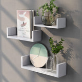 Set de 3 Repisas Blanco 14x50cm Tipo U Rectangulares Flotantes - REPISAS | Bylmo