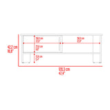 Mesa para TV Navia Fresno Europeo y Blanco 120.3x42.1cm para TV Hasta 50" Pulgadas y con Dos Compartimientos - MUEBLES DE TV | Bylmo