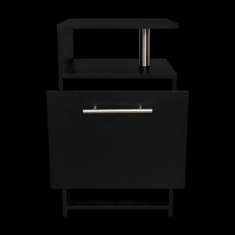 Mesa de Noche Jena Wengue 40x70cm con Un Cajón y con Tres Compartimientos - MESAS DE NOCHE | Bylmo