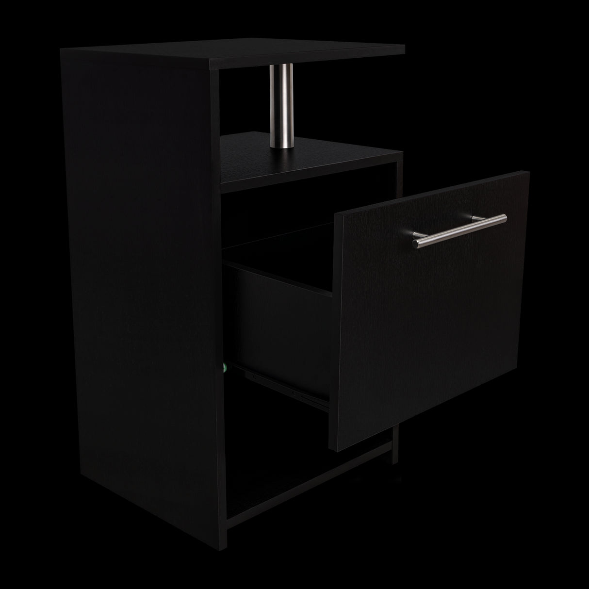 Mesa de Noche Jena Wengue 40x70cm con Un Cajón y con Tres Compartimientos - MESAS DE NOCHE | Bylmo