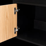 Mesa de Noche Grayson Wengue y Fresno 50x55cm con Un Cajón y con Dos Compartimientos - MESAS DE NOCHE | Bylmo