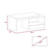 Mesa de Centro Kaia Wengue 100.2x40cm Rectangular con Compartimiento - MESAS DE CENTRO | Bylmo