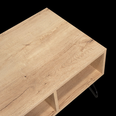 Mesa de Centro Vassel Duna 101x40cm Rectangular con Compartimiento y con Patas - MESAS DE CENTRO | Bylmo