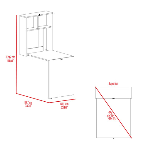 Escritorio Plegable Klapar Ceniza 60x72.7cm Flotante sin Cajones - ESCRITORIOS | Bylmo