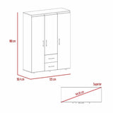 Closet Baru Wengue 135x180cm con Cuatro Puertas y con Dos Cajones - CLOSETS | Bylmo