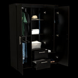 Closet Baru Wengue 135x180cm con Cuatro Puertas y con Dos Cajones - CLOSETS | Bylmo