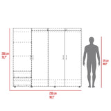 Closet Dassel Niebla y Blanco 230x200cm con Cuatro Puertas y con Dos Cajones - CLOSETS | Bylmo