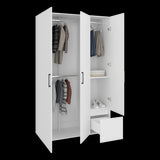 Closet Kenvil Blanco 120x200cm con Tres Puertas y con Un Cajón - CLOSETS | Bylmo