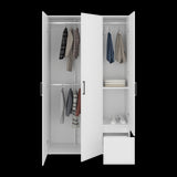 Closet Kenvil Blanco 120x200cm con Tres Puertas y con Un Cajón - CLOSETS | Bylmo