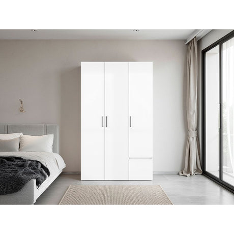 Closet Kenvil Blanco 120x200cm con Tres Puertas y con Un Cajón - CLOSETS | Bylmo