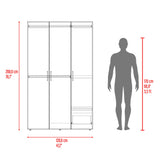 Closet Kenvil Blanco 120x200cm con Tres Puertas y con Un Cajón - CLOSETS | Bylmo