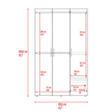 Closet Kenvil Blanco 120x200cm con Tres Puertas y con Un Cajón - CLOSETS | Bylmo