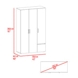 Closet Kenvil Blanco 120x200cm con Tres Puertas y con Un Cajón - CLOSETS | Bylmo