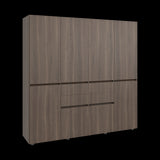 Closet Siruela Milan y Wengue 200x200cm con Ocho Puertas y con Cuatro Cajones - CLOSETS | Bylmo