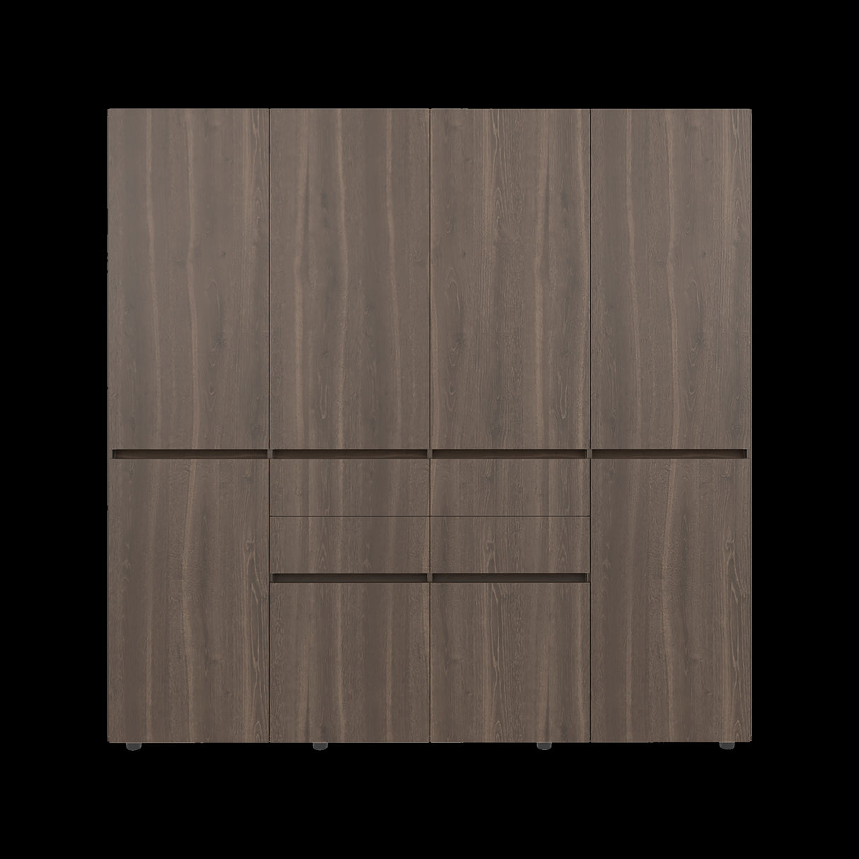 Closet Siruela Milan y Wengue 200x200cm con Ocho Puertas y con Cuatro Cajones - CLOSETS | Bylmo